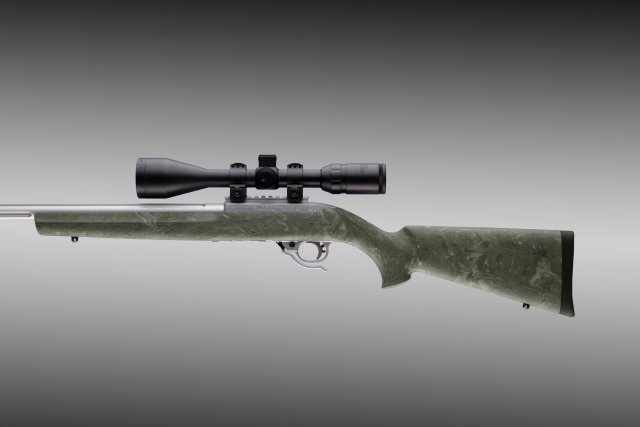 10-22 .920 Diameter Barrel Ghillie Green Rubber OverMolded Stock